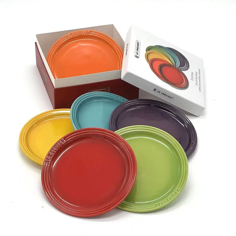 Cool Color Le Creuset Colored Ceramic Dinner Plate 18cm/23cm Disc Flower Plate Set High-Temperature Resistant Vegetable Plate
Cool Color Le Creuset Colored Ceramic Dinner Plate 18cm/23cm Disc Flower Plate Set High-Temperature Resistant Vegetable Plate