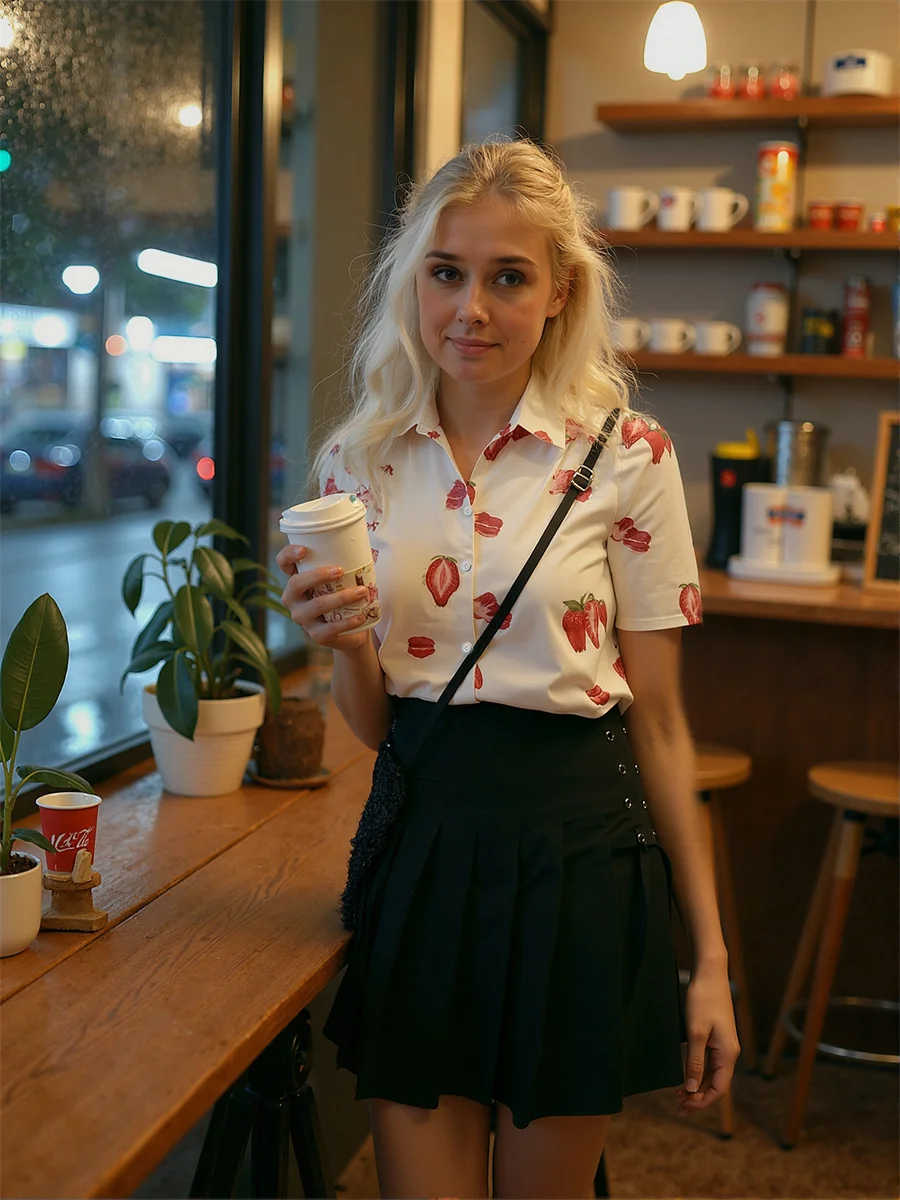 Рубашки с клубничным принтом Мешковатые блузки Весенние топы Симпатичные полуремешки с рюшами Базовые пышные высокие съемные спины Чистая осень-зима ПР
Рубашки с клубничным принтом Мешковатые блузки Весенние топы Симпатичные полуремешки с рюшами Базовые пышные высокие съемные спины Чистая осень-зима ПР