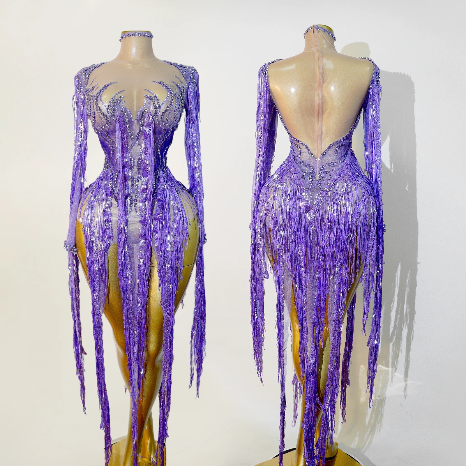 New Sparkly Tassels Dress Women Sexy Mesh Perspective Party Club Latin Dance Skirt Costume Singer Dancer Stage Drag Queen Outfit
New Sparkly Tassels Dress Women Sexy Mesh Perspective Party Club Latin Dance Skirt Costume Singer Dancer Stage Drag Queen Outfit