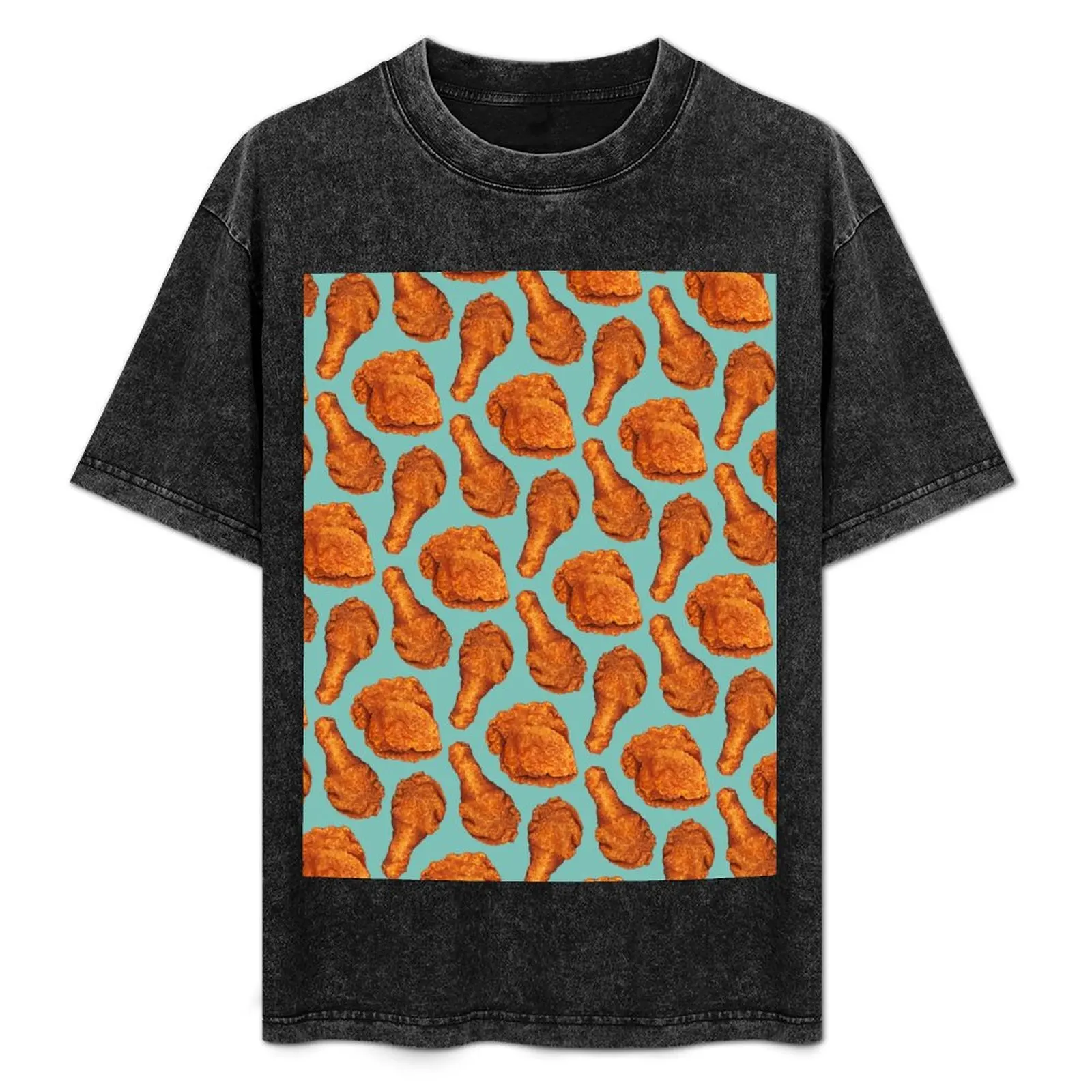 Fried Chicken Pattern - Blue T-Shirt Vintage Print Crew Neck Tee
Fried Chicken Pattern - Blue T-Shirt Vintage Print Crew Neck Tee