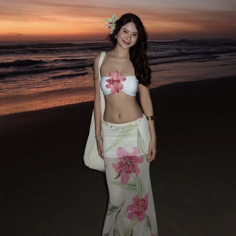 Fashion Flower Print Skirt Two Piece Set Women Sexy 3D Flowers Tube Top Package Hip Skirts 2 Piece Sets Trendy Hot Girl Female
Fashion Flower Print Skirt Two Piece Set Women Sexy 3D Flowers Tube Top Package Hip Skirts 2 Piece Sets Trendy Hot Girl Female
