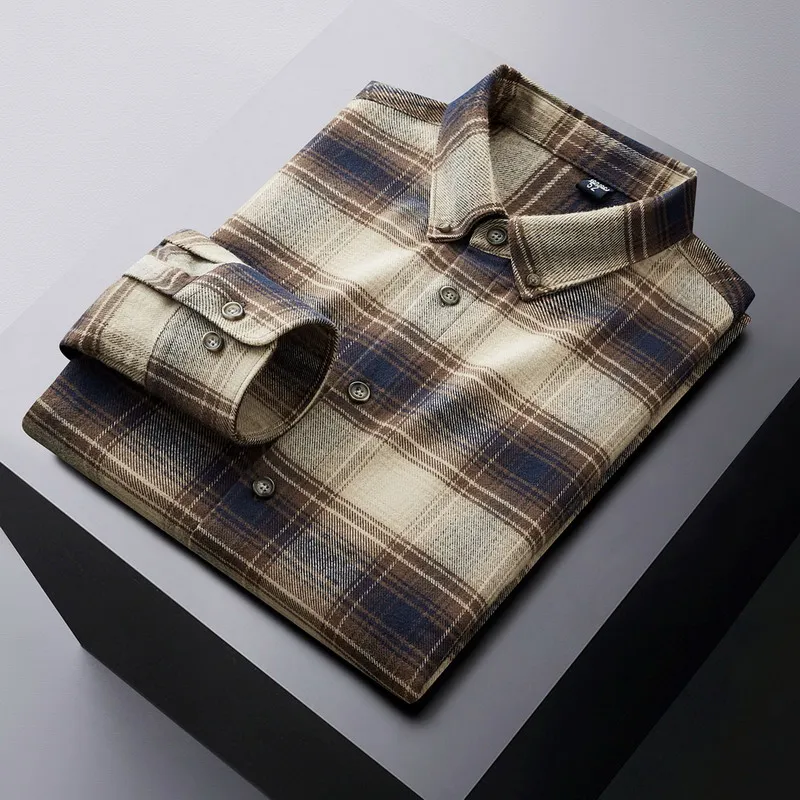 New autumn and winter Men's plaid long-sleeved shirt Business casual lazy fat man big shirt man High-quality tops
New autumn and winter Men's plaid long-sleeved shirt Business casual lazy fat man big shirt man High-quality tops