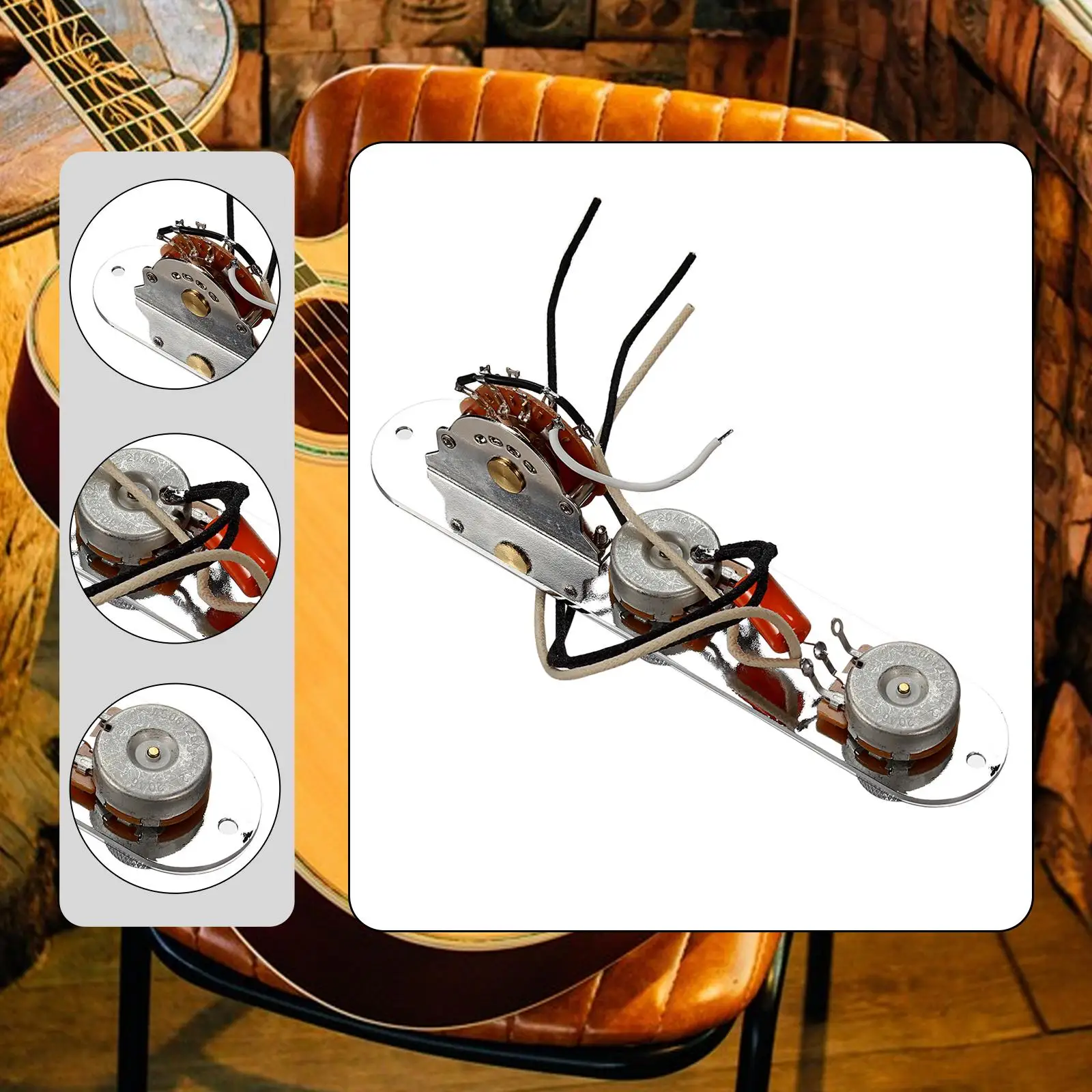 3 Way Prewired Control Plate Guitar Parts Components with Wiring Harness
3 Way Prewired Control Plate Guitar Parts Components with Wiring Harness