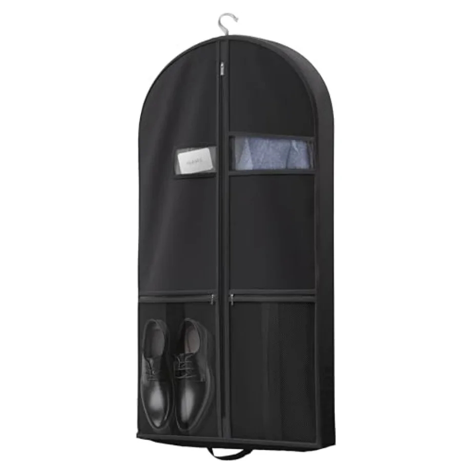 43" Travel Garment Bag with Accessories Zipper Pocket, Heavy Duty Suit Bag for Suits, Tuxedos, Dresses, Coats, Black, 1 pack
43" Travel Garment Bag with Accessories Zipper Pocket, Heavy Duty Suit Bag for Suits, Tuxedos, Dresses, Coats, Black, 1 pack