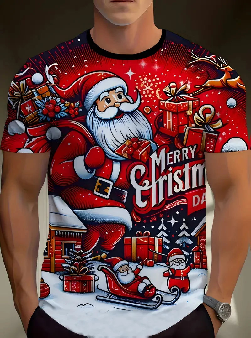 Мужская рождественская семейная праздничная футболка с рисунком, повседневные футболки с короткими рукавами и круглым вырезом, топ с шапками Санта-Клауса, дизайнерские футболки Санта-Клауса
Мужская рождественская семейная праздничная футболка с рисунком, повседневные футболки с короткими рукавами и круглым вырезом, топ с шапками Санта-Клауса, дизайнерские футболки Санта-Клауса