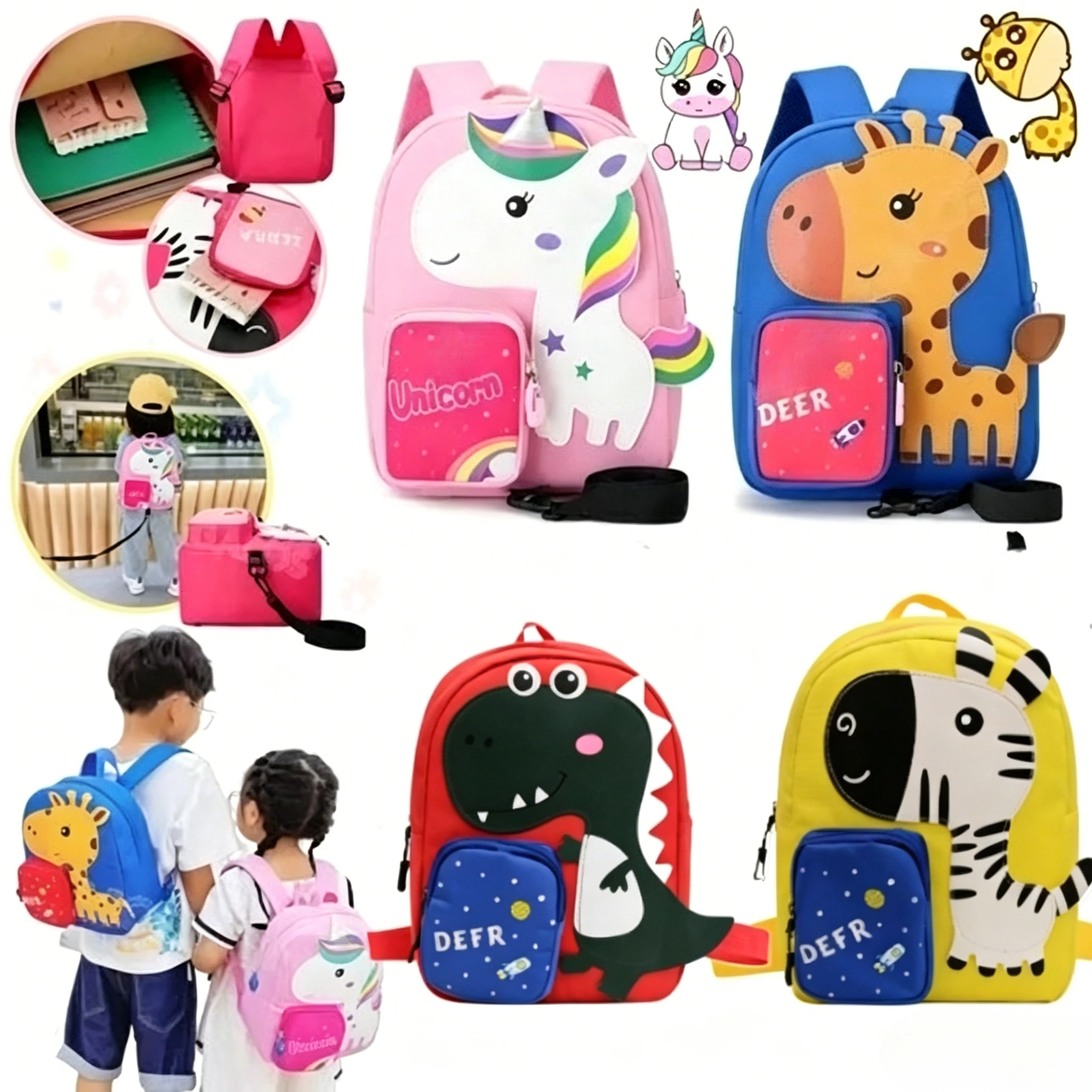 Toddler Backpack for Boys Girls Cute Soft Animal Cartoon Mini Backpack For Kids Unicorn Zebra Dinosaur Deer Schoolbag Bookbag
Toddler Backpack for Boys Girls Cute Soft Animal Cartoon Mini Backpack For Kids Unicorn Zebra Dinosaur Deer Schoolbag Bookbag