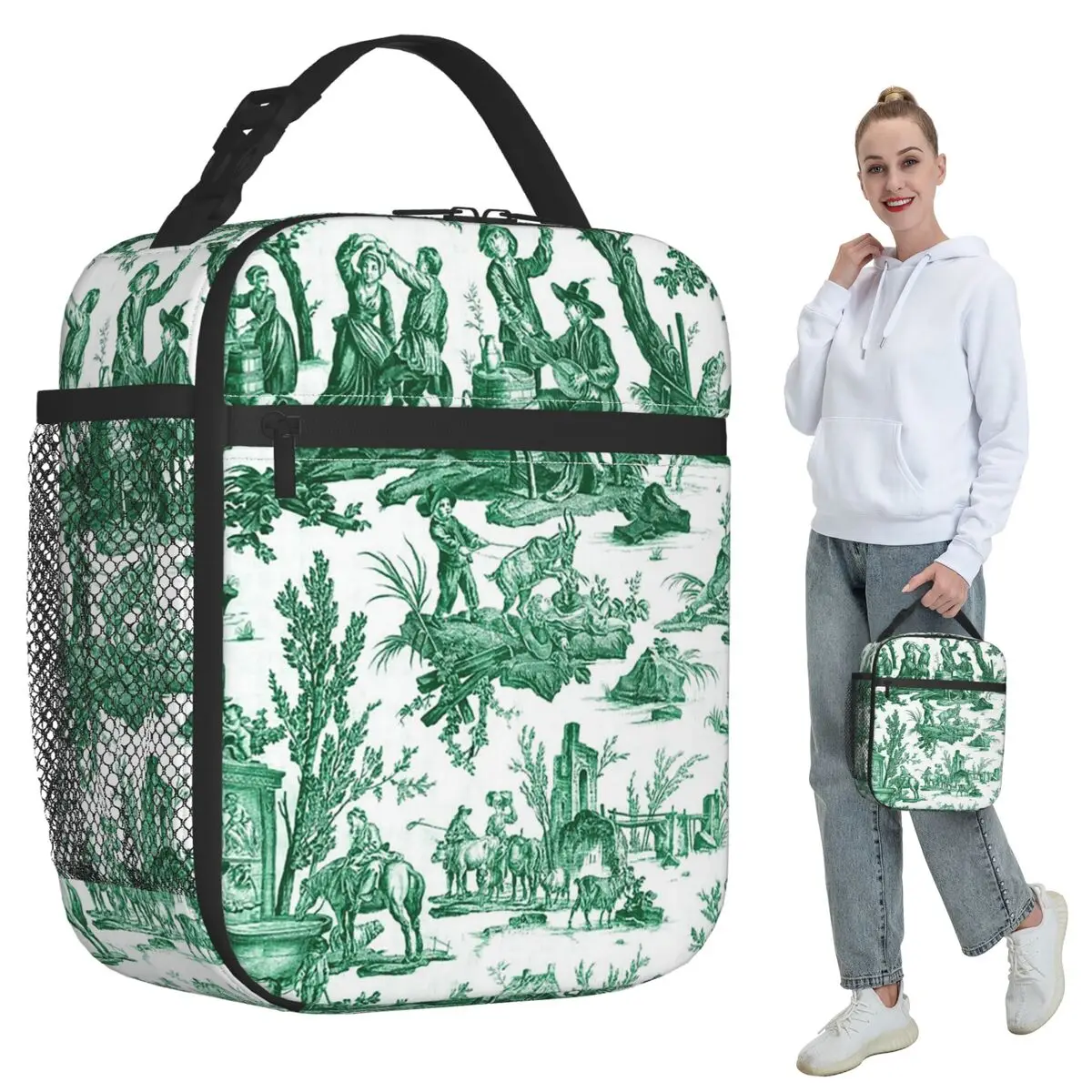 Винтажная французская термосумка для обедов с узором Toile De Jouy для детей, школьная термосумка-холодильник для еды, контейнер для ланч-боксов
Винтажная французская термосумка для обедов с узором Toile De Jouy для детей, школьная термосумка-холодильник для еды, контейнер для ланч-боксов