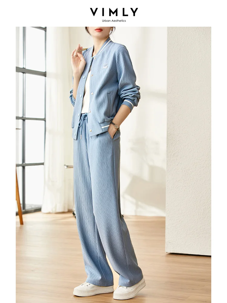 Vimly Baseball Suit Sports Matching Sets Spring and Autumn 2023 New Casual Jacket Wide Leg Pants 2 Piece Sets Women Outfit V7712
Vimly Baseball Suit Sports Matching Sets Spring and Autumn 2023 New Casual Jacket Wide Leg Pants 2 Piece Sets Women Outfit V7712