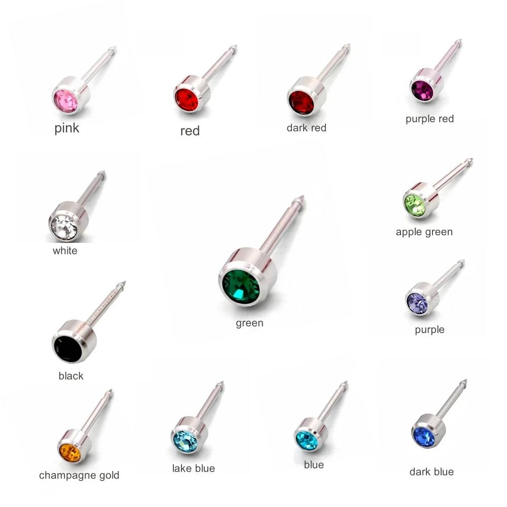 Small Size 4MM Colors Zircons Stainless Steel Push Back Stud Earrinngs Special For Ear Piercing
Small Size 4MM Colors Zircons Stainless Steel Push Back Stud Earrinngs Special For Ear Piercing