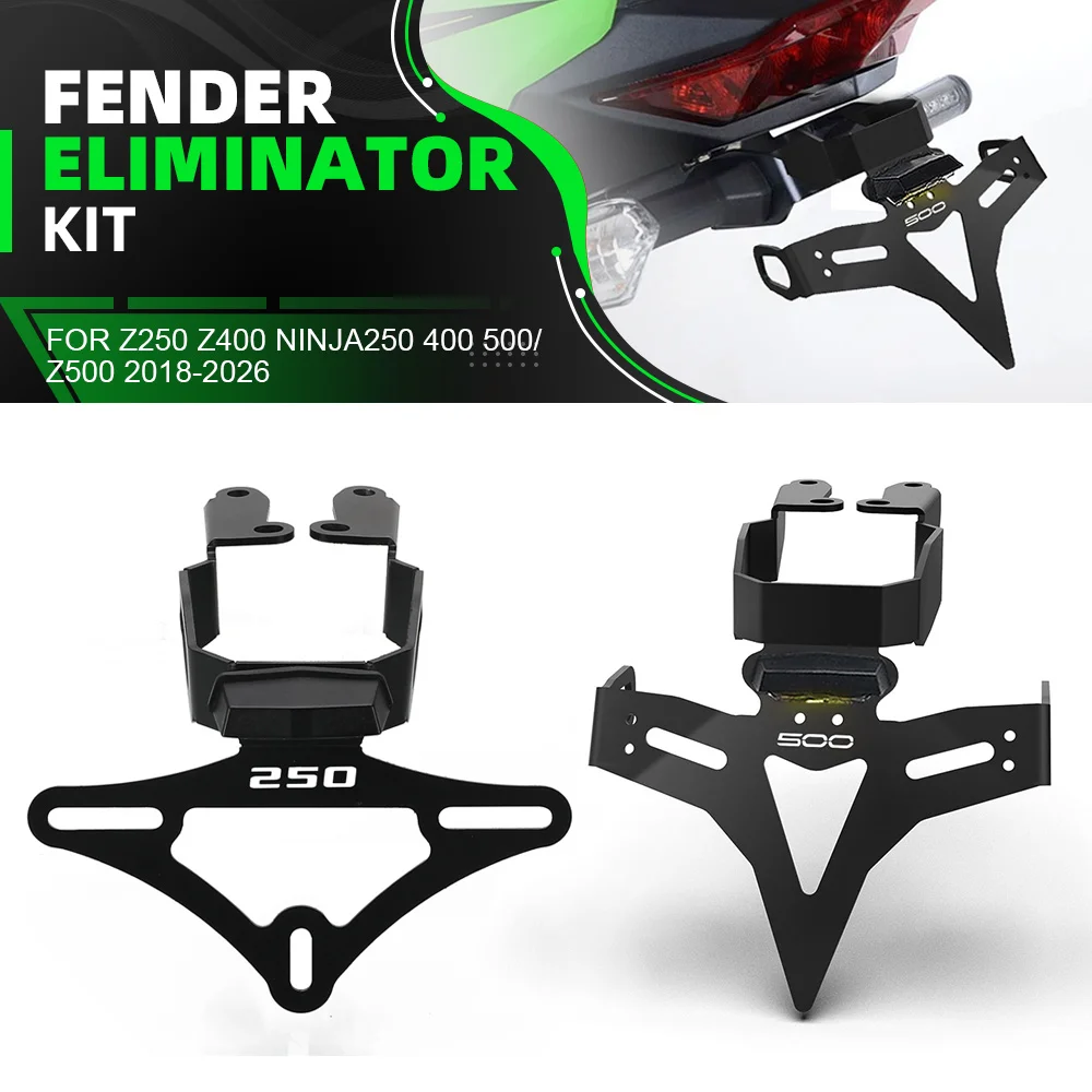 Motorcycle For KAWASAKI Z250 Z400 Ninja250 400 500/Z500 2018-2026 License Plate Holder Bracket Rear Tail Tidy Fender Eliminator 
Motorcycle For KAWASAKI Z250 Z400 Ninja250 400 500/Z500 2018-2026 License Plate Holder Bracket Rear Tail Tidy Fender Eliminator