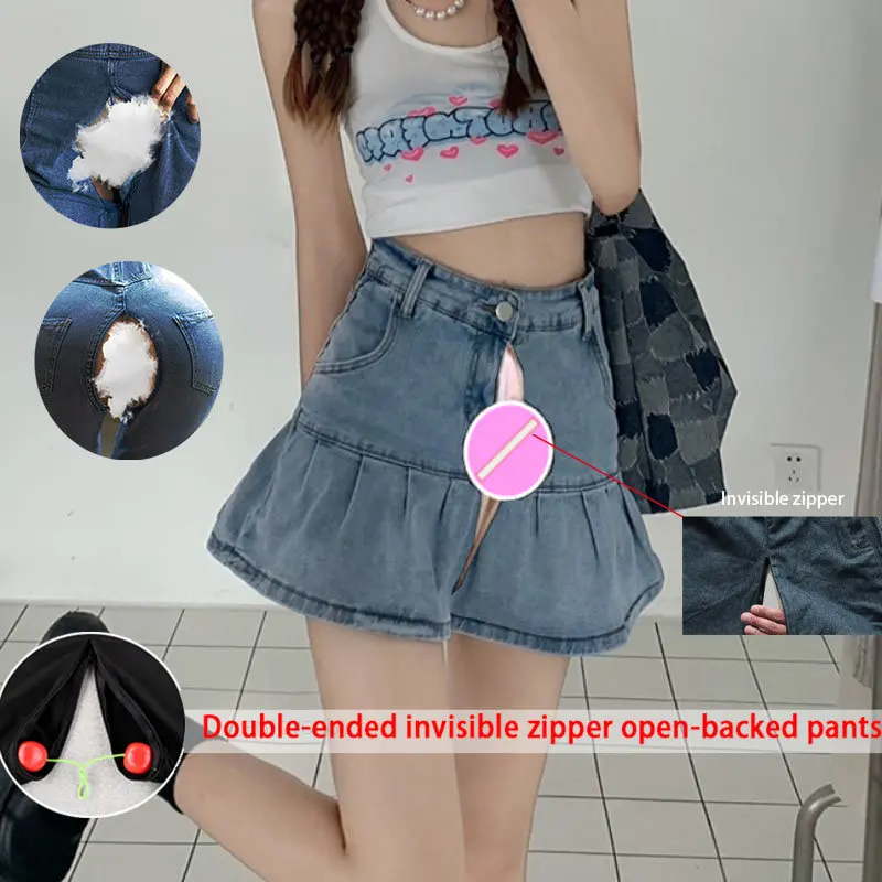 Outdoor Erotic Urine Convenient Pantskirt Women's Pleated Skirt Women's Summer High Waist Slimming Skirt Denim Skirt Plus Size
Outdoor Erotic Urine Convenient Pantskirt Women's Pleated Skirt Women's Summer High Waist Slimming Skirt Denim Skirt Plus Size