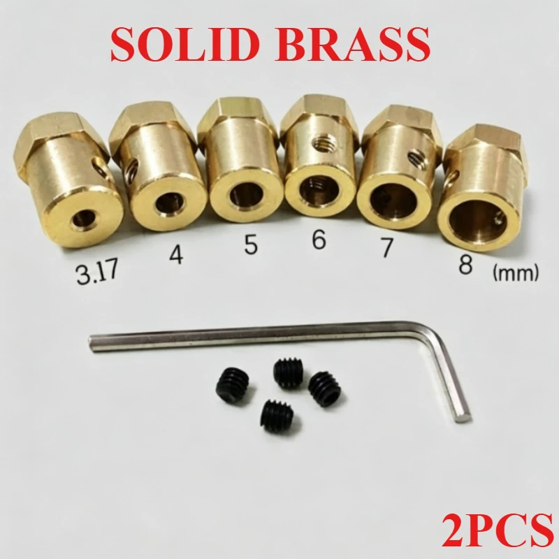 2/3/3.17/4/5/6/7/8mmHexagonal Brass Shaft Coupling Motor Transmission Connector With Screws Wrench Model Car Wheels Tires Shaft
2/3/3.17/4/5/6/7/8mmHexagonal Brass Shaft Coupling Motor Transmission Connector With Screws Wrench Model Car Wheels Tires Shaft