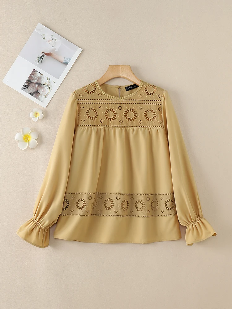 ZANZEA Vacation Causal Blouses 2025 Spring Women Openwork Lace Patchwork Elegant Blusas Mujer Bohemian Long Sleeve Smock Tops
ZANZEA Vacation Causal Blouses 2025 Spring Women Openwork Lace Patchwork Elegant Blusas Mujer Bohemian Long Sleeve Smock Tops