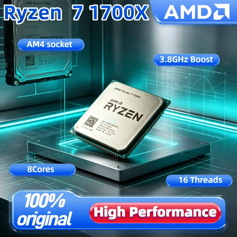 AMD Ryzen 7 1700X 8C 16T 3.4 3.8GHz Desktop Processor 14nm Zen AM4 Socket 4MB L2 16MB L3 95W PCIe 3.0 Gaming CPU Tray
AMD Ryzen 7 1700X 8C 16T 3.4 3.8GHz Desktop Processor 14nm Zen AM4 Socket 4MB L2 16MB L3 95W PCIe 3.0 Gaming CPU Tray
