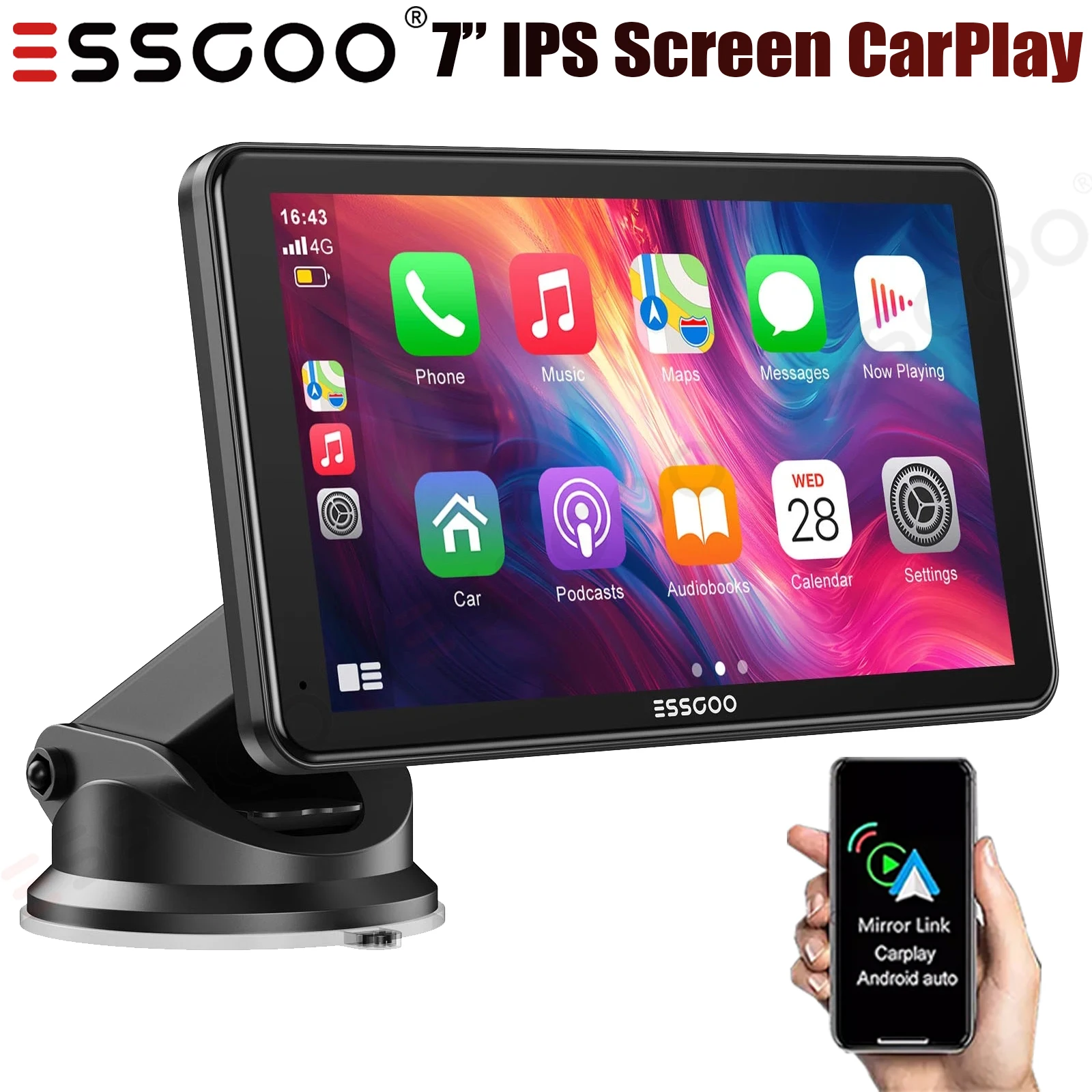 ESSGOO 7-дюймовый IPS сенсорный экран Портативная автомобильная стереосистема Беспроводная связь Apple Carplay и Android Auto USB TF Bluetooth Mirror Link GPS
ESSGOO 7-дюймовый IPS сенсорный экран Портативная автомобильная стереосистема Беспроводная связь Apple Carplay и Android Auto USB TF Bluetooth Mirror Link GPS