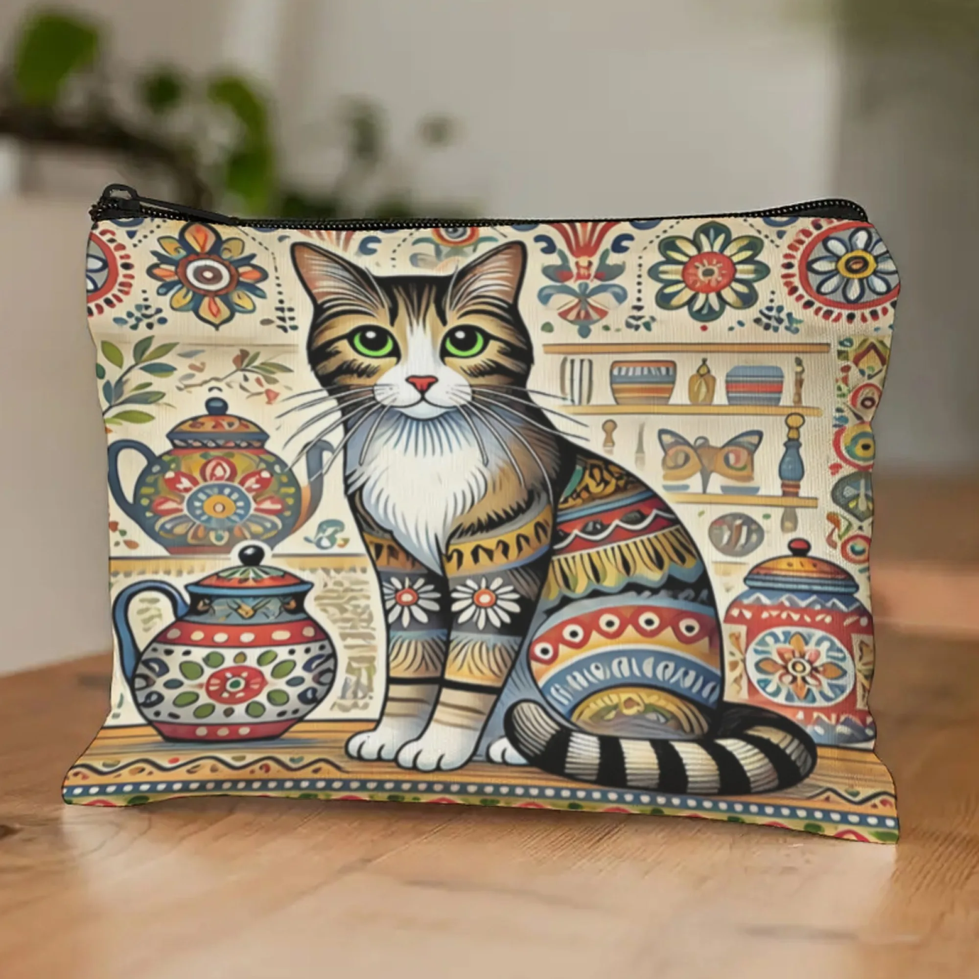Традиционная эстетичная косметичка с принтом кота в стиле ретро; Легкий клатч для монет; Портативная косметичка на молнии
Традиционная эстетичная косметичка с принтом кота в стиле ретро; Легкий клатч для монет; Портативная косметичка на молнии