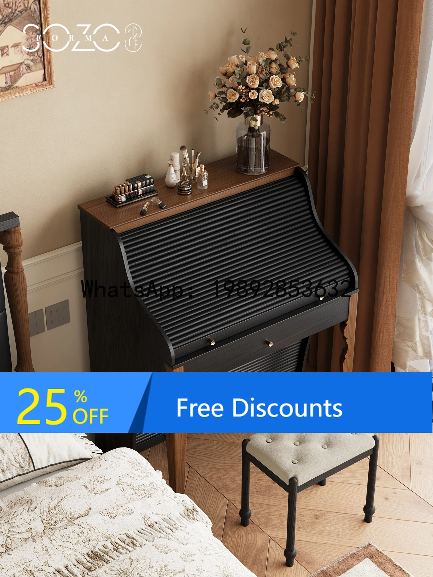 Vintage Solid Wood Dressing Table Bedroom Mid-Century Style Makeup Desk Creative Dressing Table
Vintage Solid Wood Dressing Table Bedroom Mid-Century Style Makeup Desk Creative Dressing Table