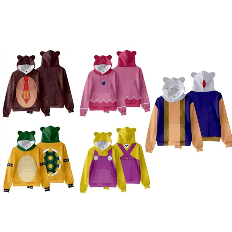 Toad Cosplay Donkey Costume Peach Cosplay Hoodie Men Women 3D Printed Hooded Sweatshirt Casual Pullover
Toad Cosplay Donkey Costume Peach Cosplay Hoodie Men Women 3D Printed Hooded Sweatshirt Casual Pullover