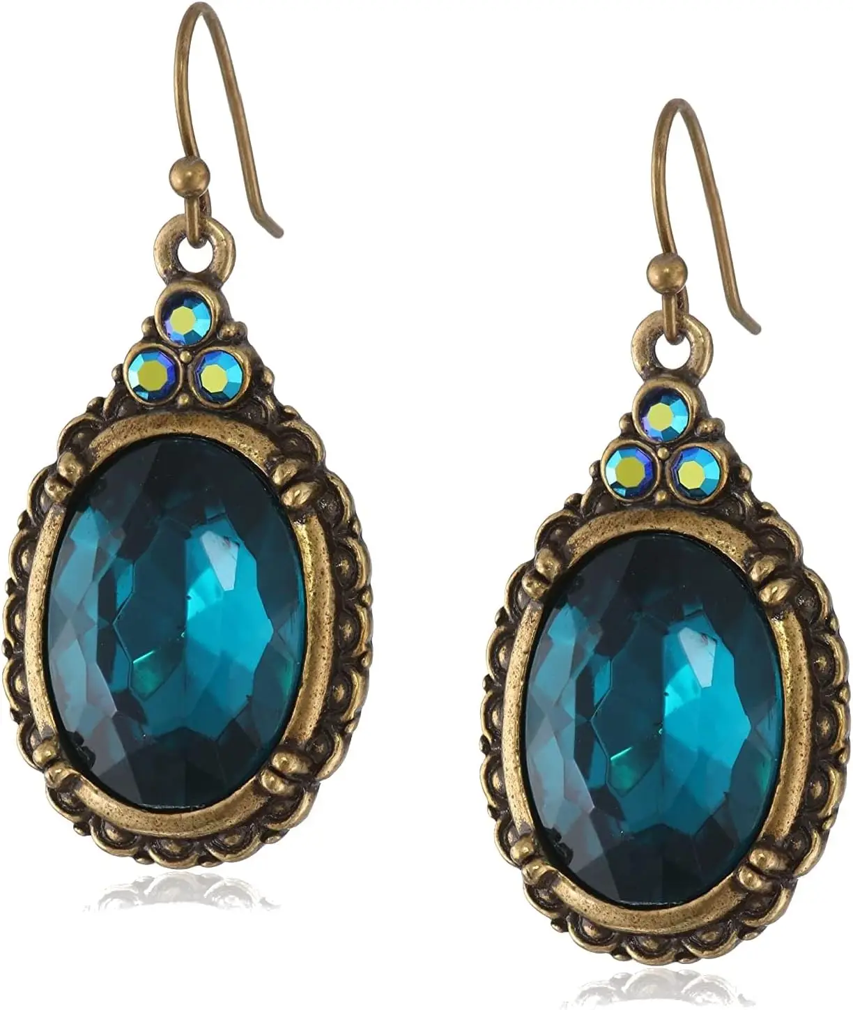 Oval Crystal Drop Earrings, Multi-Faceted Design
Oval Crystal Drop Earrings, Multi-Faceted Design