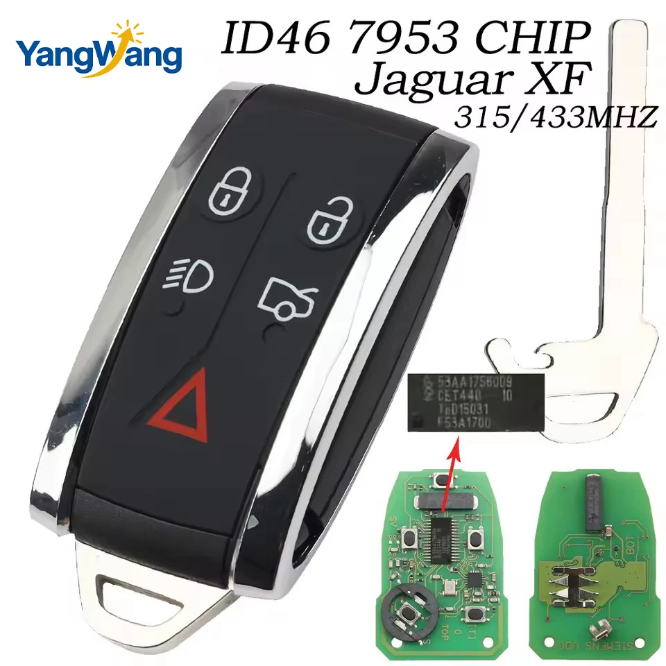 5 botones KR55WK49244 KR55WK45694 ID46 PCF7953 Chip 315/433MHz llave remota de coche para Jaguar XF XK XJ8 XK8 XFR XKR 2006-2013
5 botones KR55WK49244 KR55WK45694 ID46 PCF7953 Chip 315/433MHz llave remota de coche para Jaguar XF XK XJ8 XK8 XFR XKR 2006-2013