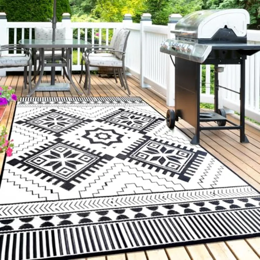 Outdoor Rug Mat for Patio, 9x12ft Waterproof Reversible Plastic Straw Rugs, Camping Carpet Area Mats for RV, Porch, Deck, Backy
Outdoor Rug Mat for Patio, 9x12ft Waterproof Reversible Plastic Straw Rugs, Camping Carpet Area Mats for RV, Porch, Deck, Backy