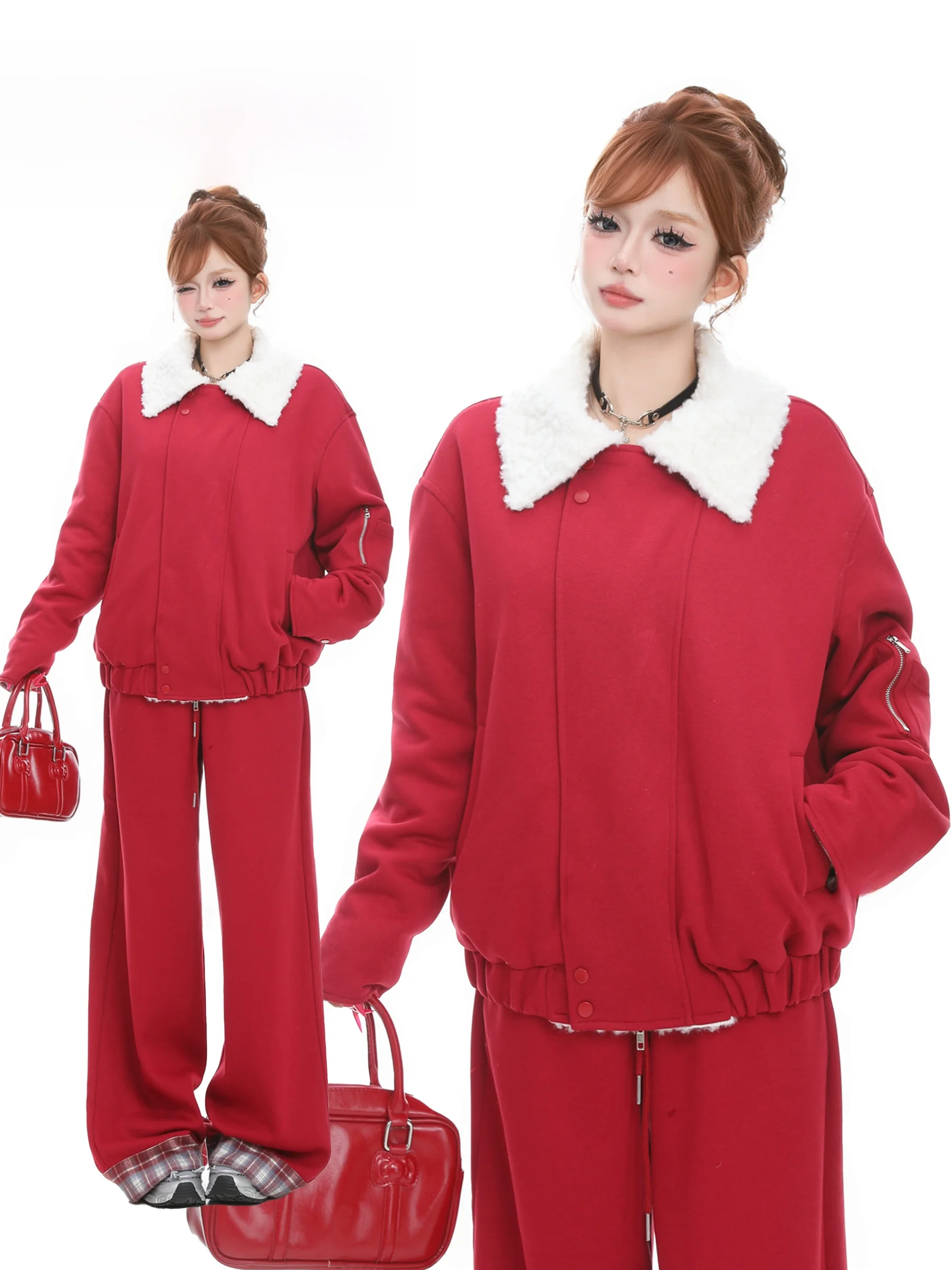 BASTERDS New Year Aosphere Red Plaid Splicing Collar Women's Fce Lined Cotton Jaet And Pants Two Piece Set Faionable...
BASTERDS New Year Aosphere Red Plaid Splicing Collar Women's Fce Lined Cotton Jaet And Pants Two Piece Set Faionable...