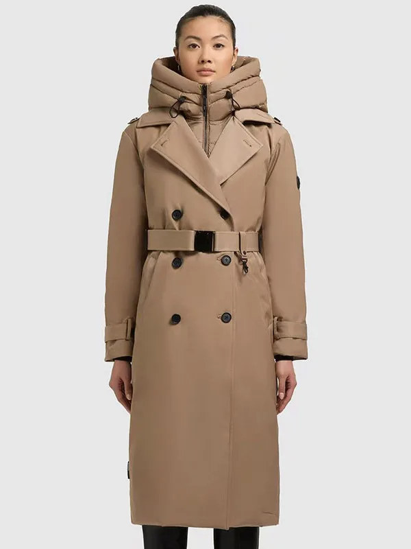Women's Winter Outdoor Windproof Waterproof Hooded Mid-Length Coat Double Row Button Waist-Cinching Warm Cotton Jacket
Women's Winter Outdoor Windproof Waterproof Hooded Mid-Length Coat Double Row Button Waist-Cinching Warm Cotton Jacket