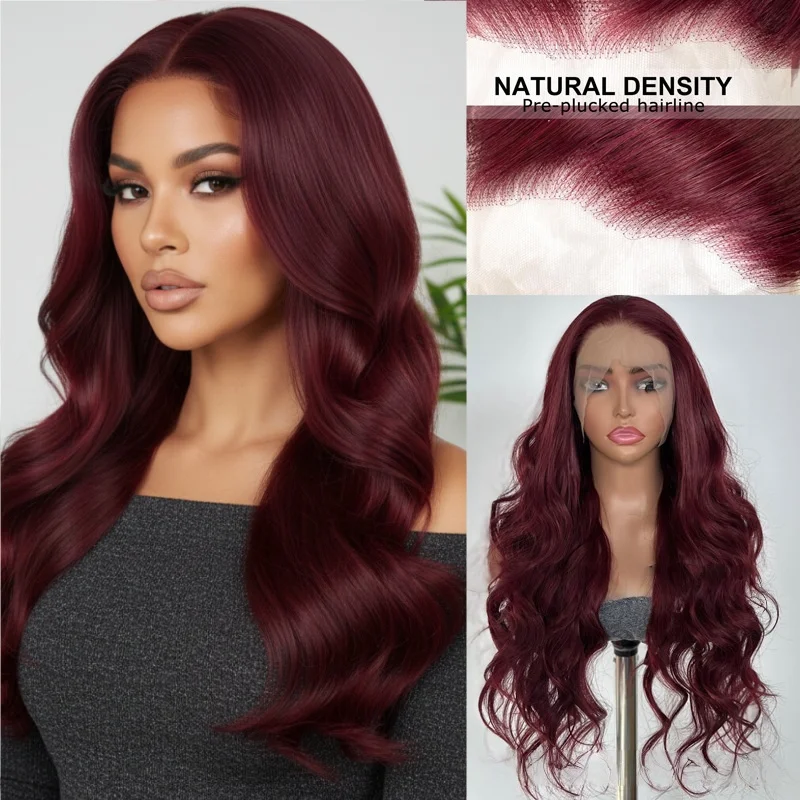 Wine Red Lace Front Wig for Women 13x4 HD Lace Frontal 26inch Long Wavy Hair Wear and Go Synthetic Wigs Fibre Hair Wig for Daily
Wine Red Lace Front Wig for Women 13x4 HD Lace Frontal 26inch Long Wavy Hair Wear and Go Synthetic Wigs Fibre Hair Wig for Daily