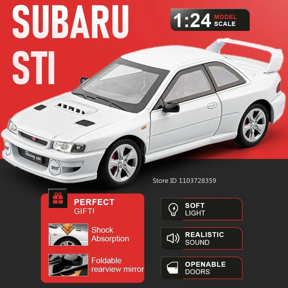 Модель суперкара 1:24 Subaru STI Mitsubishi EVO9, литая под давлением, с открывающимися дверями, звуком и светом, откатным механизмом, игрушечный спортивный автомобиль для детей, подарок
Модель суперкара 1:24 Subaru STI Mitsubishi EVO9, литая под давлением, с открывающимися дверями, звуком и светом, откатным механизмом, игрушечный спортивный автомобиль для детей, подарок