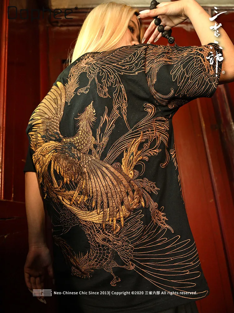 Summer New New Chinese Style Heavy Retro Embroidery Short-sleeved Cotton Casual T-shirt Street Personality Handsome Men's Top
Summer New New Chinese Style Heavy Retro Embroidery Short-sleeved Cotton Casual T-shirt Street Personality Handsome Men's Top