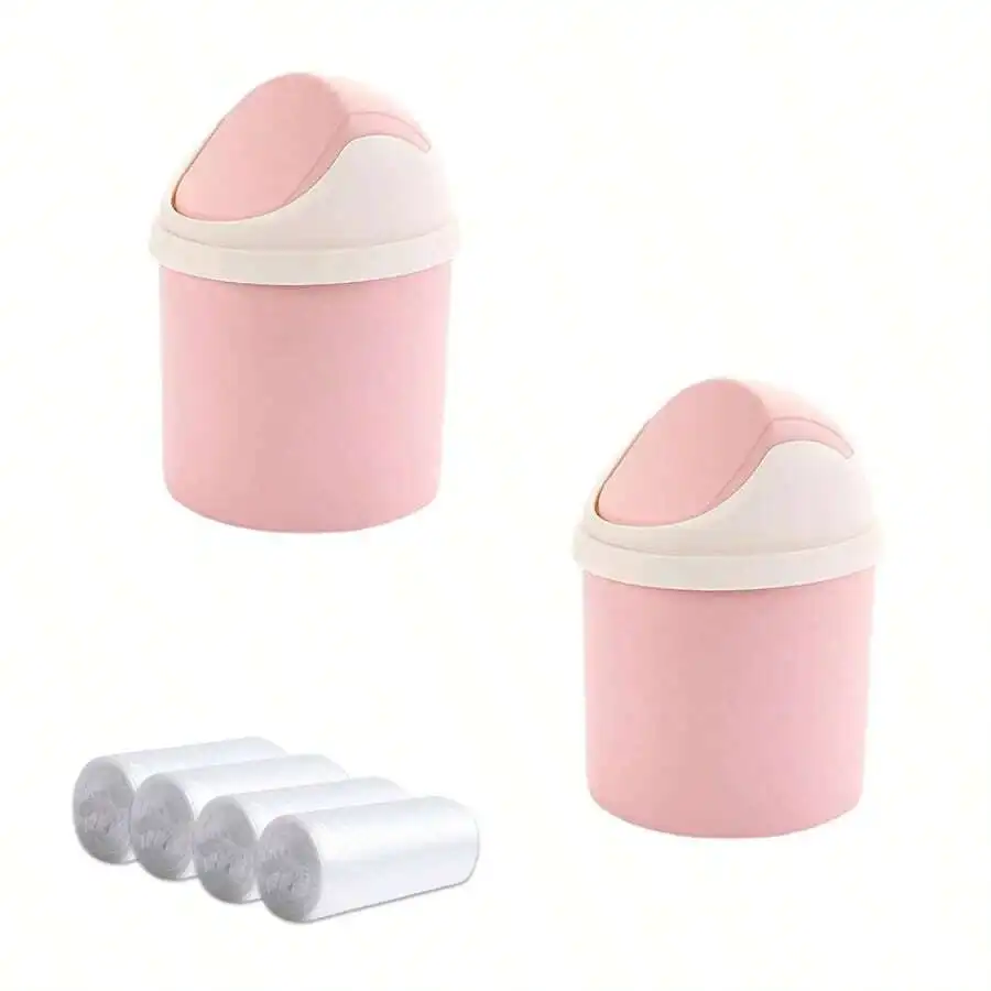 2pcs Desktop Trash Can With Swing Lid Small Waste Bin For Home Office Car Pink
2pcs Desktop Trash Can With Swing Lid Small Waste Bin For Home Office Car Pink