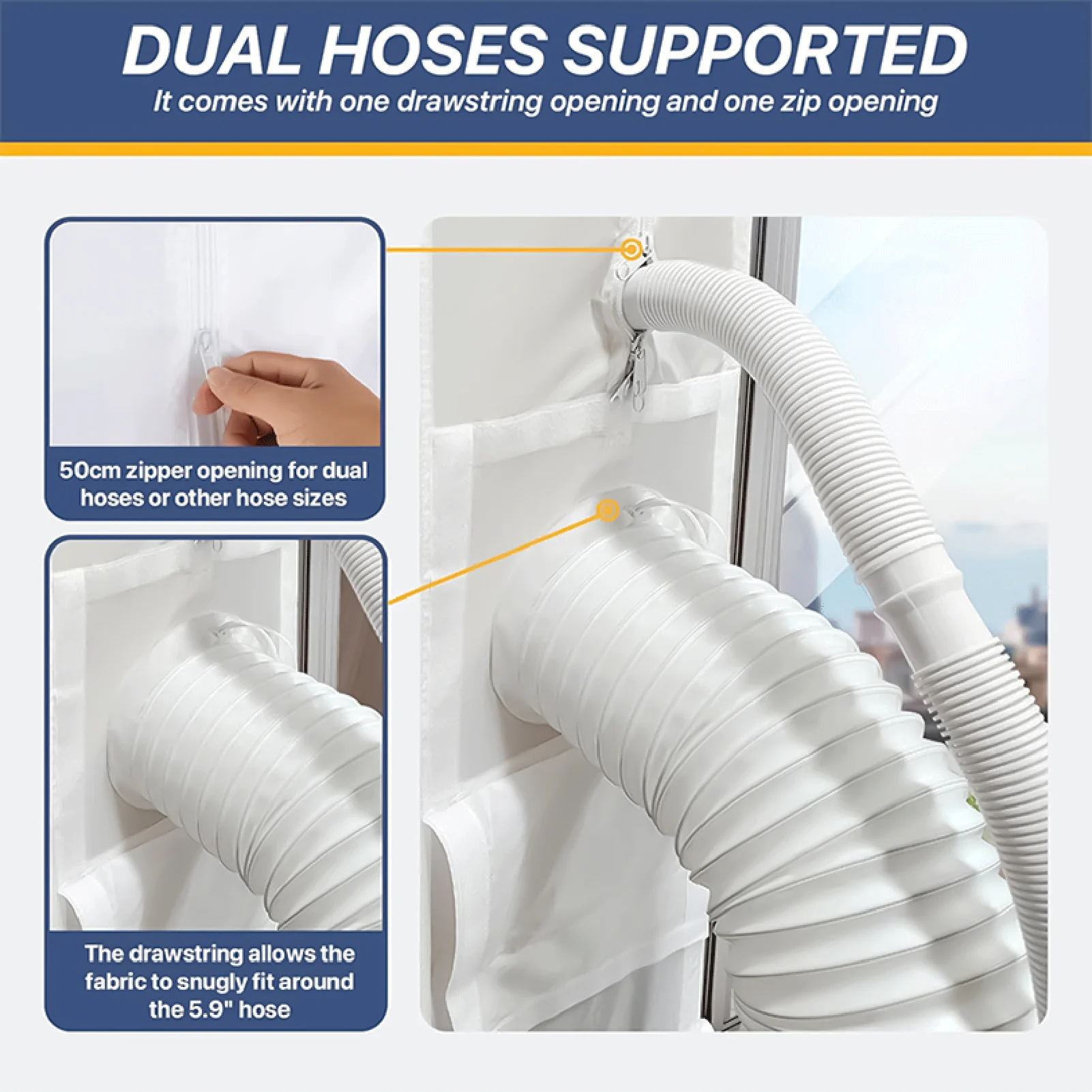 Portable Air Conditioner Window Seal Kit Easy Installation Window Vent Seal for Prevent Air from Returning
Portable Air Conditioner Window Seal Kit Easy Installation Window Vent Seal for Prevent Air from Returning