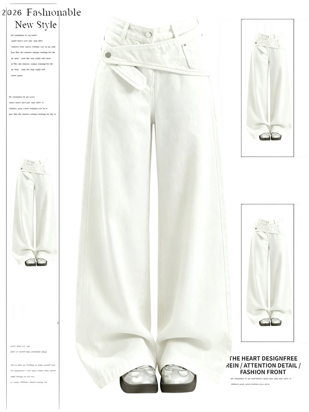 Retro American Design High Waist Loose Straight Wide Leg Jeans Women Summer 2026 White Curved Knife Jeans Casual Wear
Retro American Design High Waist Loose Straight Wide Leg Jeans Women Summer 2026 White Curved Knife Jeans Casual Wear