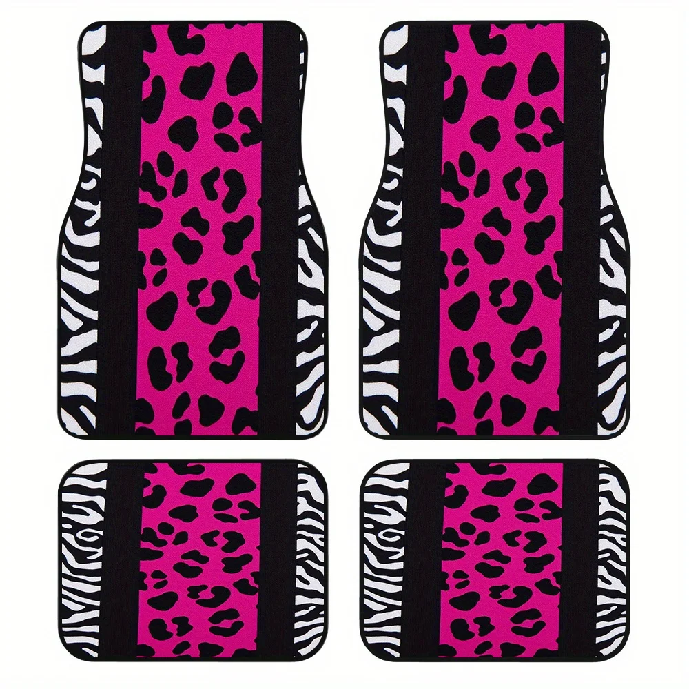 4Pcs Pink Leopard Zebra Pattern Car Mats, washable surface. Fit vans & trucks.Unique car accessories, ideal gift for loved ones.
4Pcs Pink Leopard Zebra Pattern Car Mats, washable surface. Fit vans & trucks.Unique car accessories, ideal gift for loved ones.