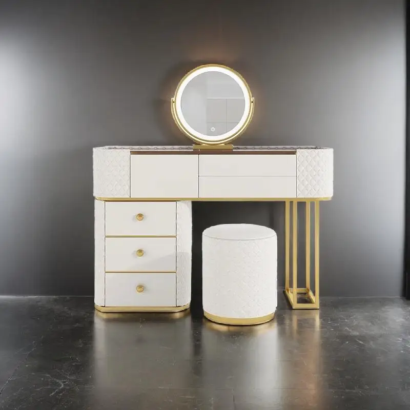 Girls Makeup Vanity Table Set Nail Furniture Bedroom Storage Organizer Comfortable Dresser Bedside Items Tocadores Chair
Girls Makeup Vanity Table Set Nail Furniture Bedroom Storage Organizer Comfortable Dresser Bedside Items Tocadores Chair