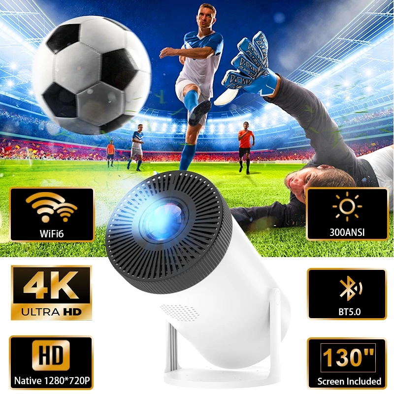 Portable 4K Home Cinema Projector HY300 Android OS 300 ANSI Lumens Dual-Band WiFi 6 Bluetooth 5.0 1080P Phone Screen Mirroring
Portable 4K Home Cinema Projector HY300 Android OS 300 ANSI Lumens Dual-Band WiFi 6 Bluetooth 5.0 1080P Phone Screen Mirroring
