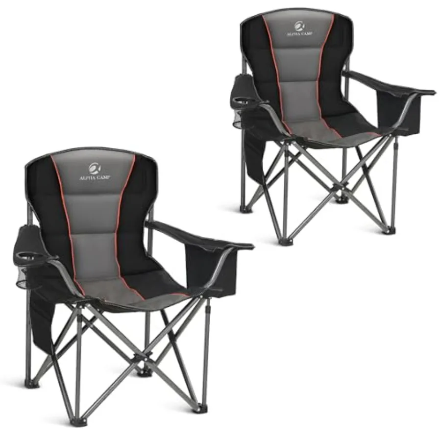 Heavy Duty Camping Chair for Outdoor Use, Steel Frame, Black, 500LBS Capacity with Cooler Bag Cup Holder
Heavy Duty Camping Chair for Outdoor Use, Steel Frame, Black, 500LBS Capacity with Cooler Bag Cup Holder