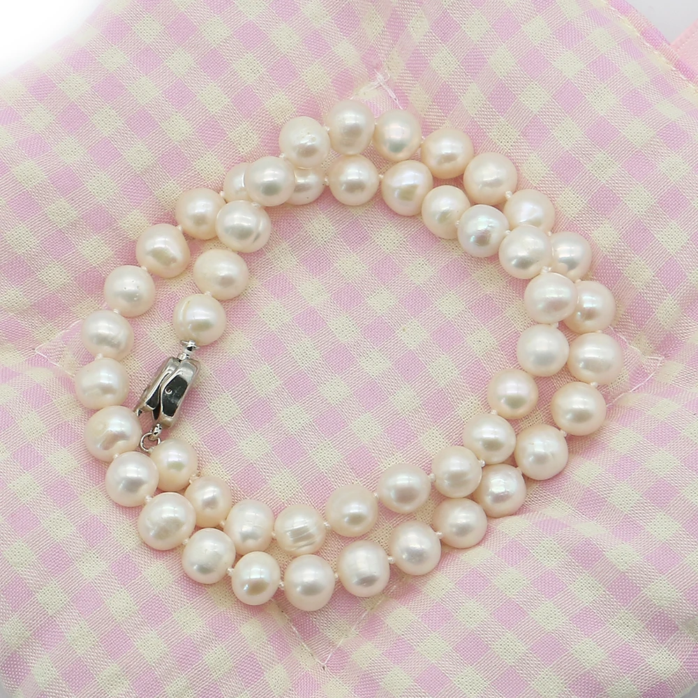 Softly Lustrous Natural Freshwater White Round Pearl Beaded Necklace with Clasp Baroque Classic Exquisite Bracelet Accessory
Softly Lustrous Natural Freshwater White Round Pearl Beaded Necklace with Clasp Baroque Classic Exquisite Bracelet Accessory