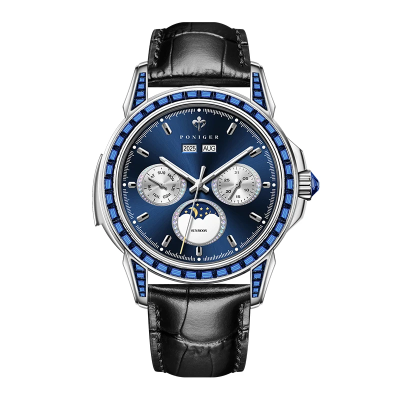 PONIGER Men Watch Automatic Movement Luxury Diamond Bezel Clock Multifunction Stainless Steel Case Waterproof Luminous Watches
PONIGER Men Watch Automatic Movement Luxury Diamond Bezel Clock Multifunction Stainless Steel Case Waterproof Luminous Watches