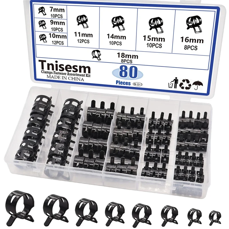 FYBL-Assortment Kits Air Clip Clamp For DIY 7Mm 9Mm 10Mm 11Mm 14Mm 15Mm 16Mm 18Mm Low Pressure Air Clip Clamp(Black)
FYBL-Assortment Kits Air Clip Clamp For DIY 7Mm 9Mm 10Mm 11Mm 14Mm 15Mm 16Mm 18Mm Low Pressure Air Clip Clamp(Black)