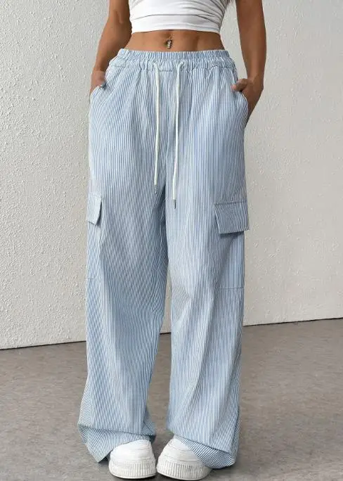 Women's Pants New Trend Casual High Street Style Striped Print Low Waist Strap Multiple Pocket Design Loose Straight Leg Pants
Women's Pants New Trend Casual High Street Style Striped Print Low Waist Strap Multiple Pocket Design Loose Straight Leg Pants