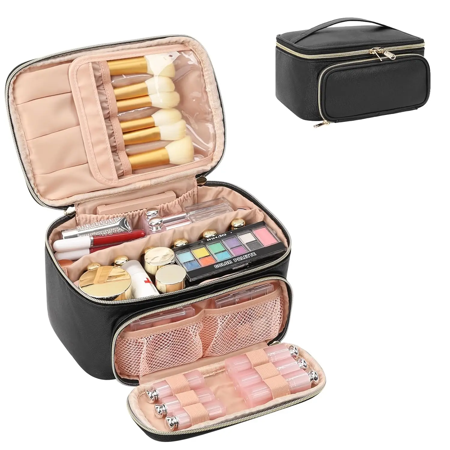 Multifunctional Makeup Bag with Handle & Divider, Large Capacity Cosmetic Organizer for Women Travel
Multifunctional Makeup Bag with Handle & Divider, Large Capacity Cosmetic Organizer for Women Travel