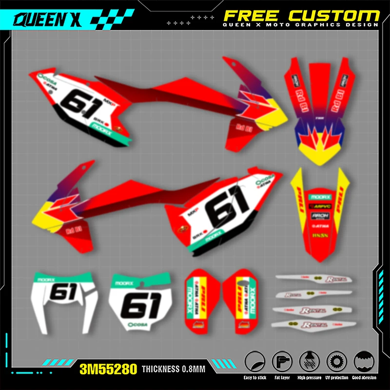 QUEEN X MOTO Custom Team Graphics Decal Stickers Kits For KTM SX SXF 2016-2018 EXC XCW 2017-2019 125 250 300 350 400 450 500 530
QUEEN X MOTO Custom Team Graphics Decal Stickers Kits For KTM SX SXF 2016-2018 EXC XCW 2017-2019 125 250 300 350 400 450 500 530