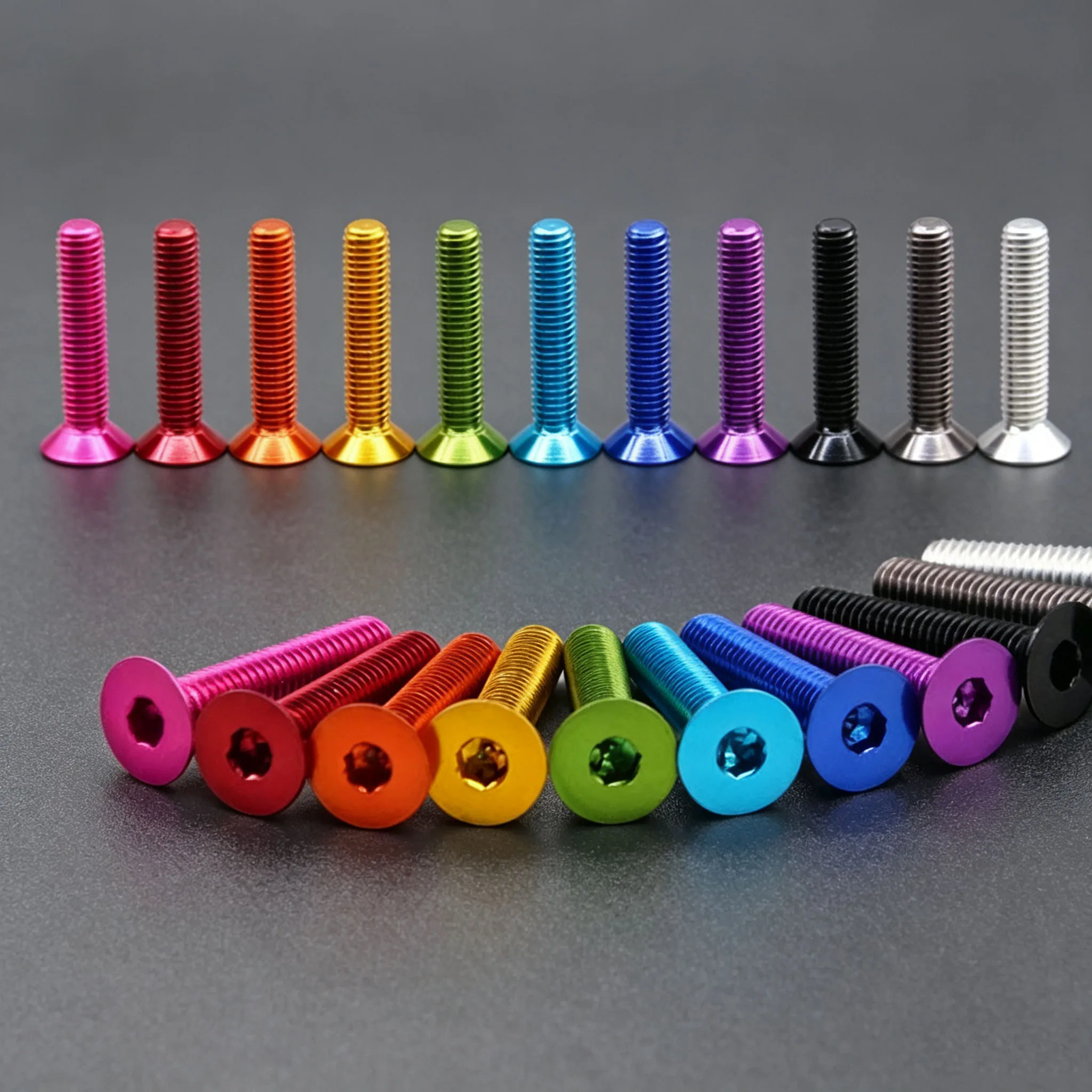 10Pcs Metric M3-M6 Allen Screws Anodised Aluminum Flat Countersunk Head Hex Socket Bolts DIN7991 Hardware
10Pcs Metric M3-M6 Allen Screws Anodised Aluminum Flat Countersunk Head Hex Socket Bolts DIN7991 Hardware