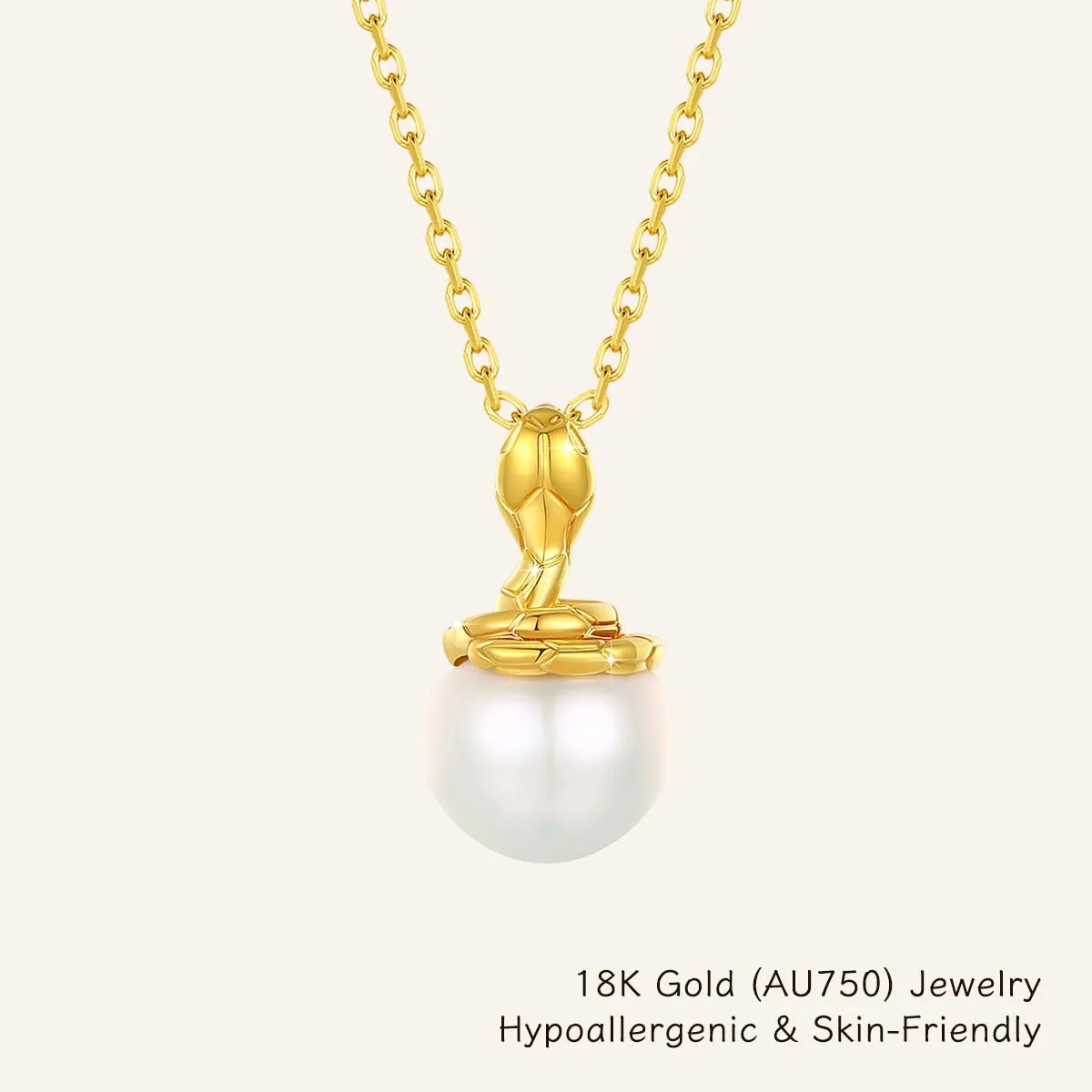 Elegant 18K Gold Necklace Snake Pendant with Natural Freshwater Pearl Adjustable Chain Anniversary Daily Wear Jewelry for Women
Elegant 18K Gold Necklace Snake Pendant with Natural Freshwater Pearl Adjustable Chain Anniversary Daily Wear Jewelry for Women