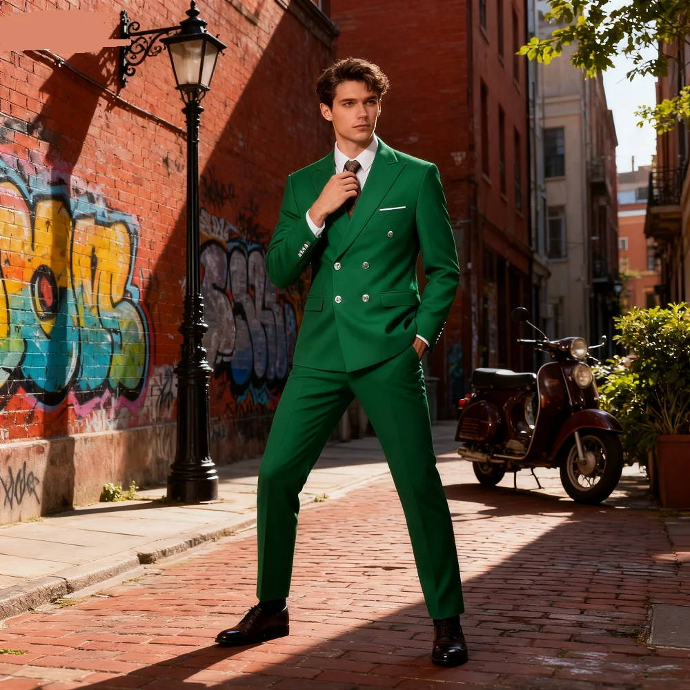 Solid Man Double-breasted 2 Piece Outfit Set Peak Lapel Wedding Business Casual Stage Costume Graduation Suit
Solid Man Double-breasted 2 Piece Outfit Set Peak Lapel Wedding Business Casual Stage Costume Graduation Suit