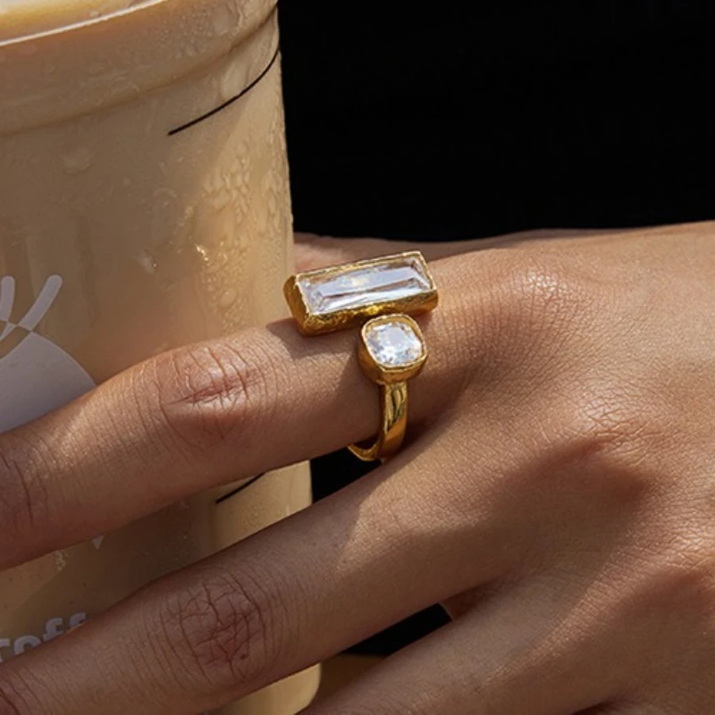 New Minimalist Classic 18K Gold Color Plated Stainless Steel Square Round Zircon Rings Trendy Waterproof Women Daily Jewelry
New Minimalist Classic 18K Gold Color Plated Stainless Steel Square Round Zircon Rings Trendy Waterproof Women Daily Jewelry