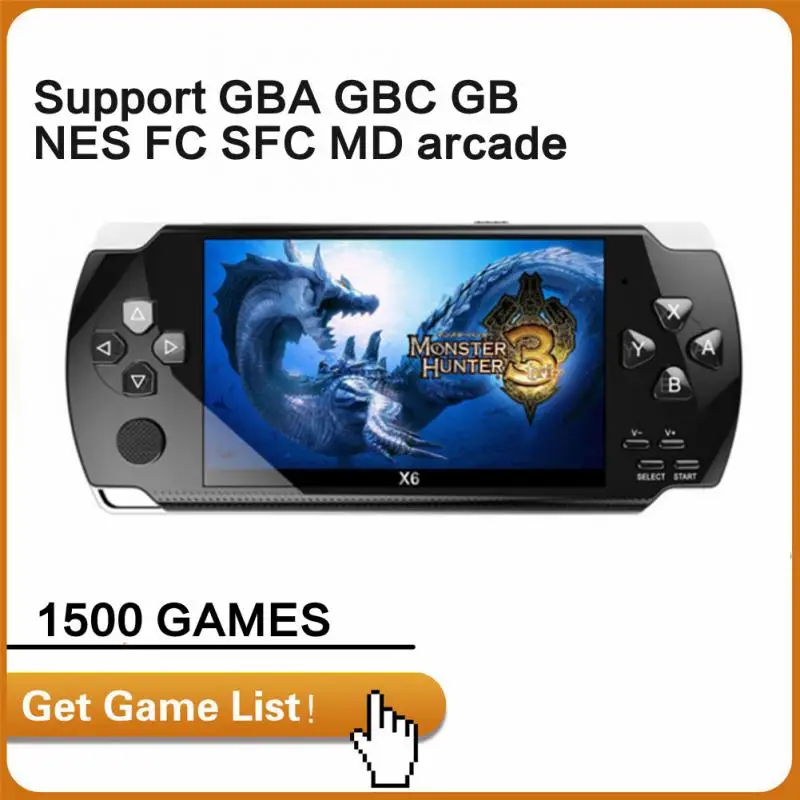 2022 New X6 Video Game Console 1500 Games Portable Handheld Gaming Player Mini Arcade Video Games Electronic Retrogame Machine
2022 New X6 Video Game Console 1500 Games Portable Handheld Gaming Player Mini Arcade Video Games Electronic Retrogame Machine