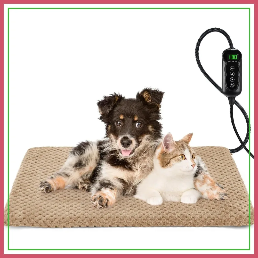 Heated Dog Bed, Waterproof Adjustable Temperature Pet Heating Pad with Timer, Indoor Electric Heating Pad for Cats Dogs
Heated Dog Bed, Waterproof Adjustable Temperature Pet Heating Pad with Timer, Indoor Electric Heating Pad for Cats Dogs