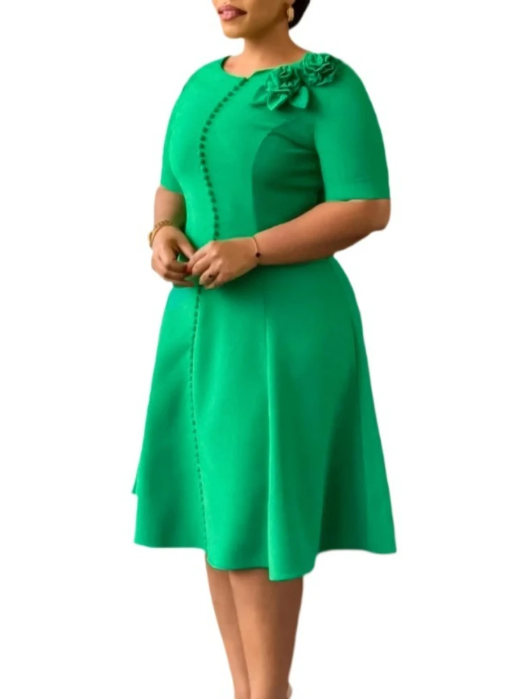 Elegant African Party Evening Dresses for Women Summer African Short Sleeve Polyester Midi Dress Dashiki African Clothes Women
Elegant African Party Evening Dresses for Women Summer African Short Sleeve Polyester Midi Dress Dashiki African Clothes Women